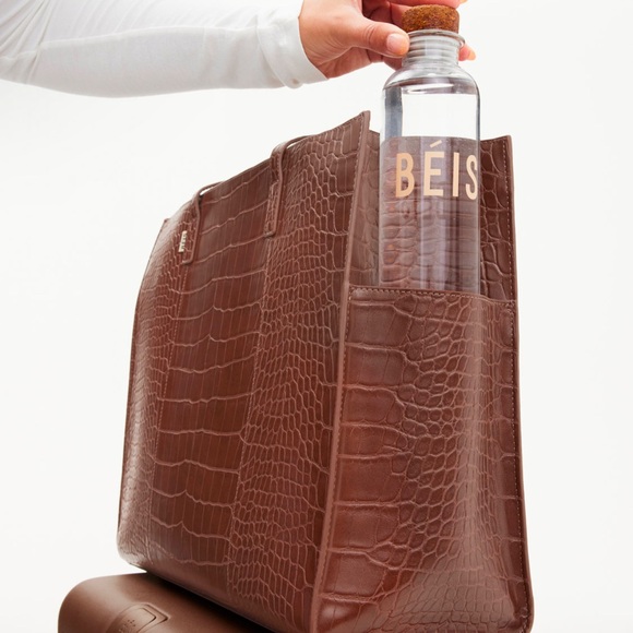 Brown Crocodile Pattern Tote Bag - Picture 8 of 9